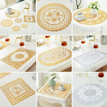  PVC waterproof and heat insulation coffee table placemat KTV hot gold coaster Western mat Tray bowl mat Vase ashtray mat