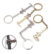Mini Vernier caliper Keychain Pendant Measuring Tool Zinc Alloy Keychain Portable Tool 0-40 mm