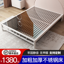  Stainless steel 1 5 meters thick 1 8 meters double bed board Modern simple single bedroom 1 2m economical steel bed frame