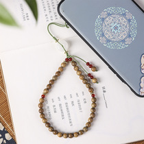 Green sandalwood string beads hanging wrist hanging rope long fine high-end sandalwood pendant mobile shell hanging woman