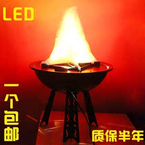 Simulation brazier bar KTV wedding decorations LED electronic brazier fake flame seedlings Haunted house ornaments hanging props