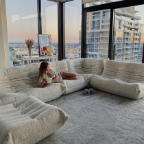 Modern light luxury bedroom sofa ins Wind Net red designer togo White caterpillar lazy single sofa chair