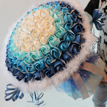 Kawasaki Rose Folded Paper Material Bag Finished Bouquet Special Paper Color Handcrafted Hand Kneaded Paper Wrinkle Paper Holiday Gift