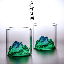 First snow original Thousand Li Jiangshan glass tea cup whiskey wine glass Guanshan Cup heat-resistant cup Fuji mountain water Cup
