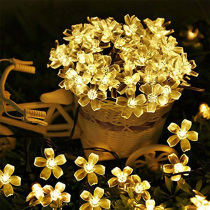 Solar Cherry Blossom Light Outdoor Patio Tangles Light Strings Waterproof Garden Arrangement Decorated Festoons Balcony Atmosphere Light Belt