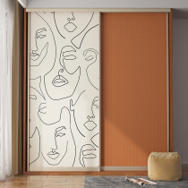 Kebergia Wardrobe Moving Door stickers Refurbished Wall Paper Pushdoor Cabinet Self-Adhesive Wallpaper Sticker Glass Door Renovation