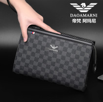 2022 new mens hand grab bag genuine leather casual envelope bag big hand grip bag fashion mens clip bag tide hand carry