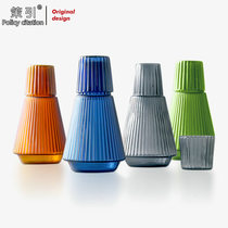 Citing fashion heat-resistant glass wine bottle Home decanter jug color one pot green wine bottle set