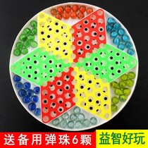 Large glass ball ball checkers adult casual childrens educational toys chess pieces board game pinball checkers