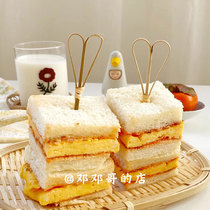 luckyroom sandwich bamboo stick Japanese ins style fruit sign one person food pastoral style retro burger fixed