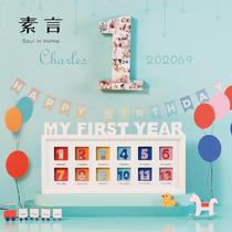 Baby age photo frame for children growing to remember one year old 12 months birthday present Birthday Pendulum photo wall Anniversary Box