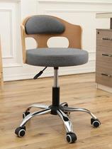 Solid wood bar chair modern simple back chair home beauty salon round stool pulley lift front desk chair