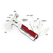 Spot color wooden handle outdoor multi-function axe escape hammer car safety hammer car lifesaving hammer emergency kit customization