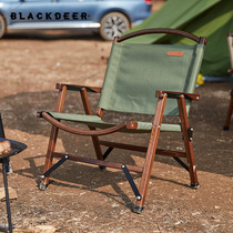 BLACKDEER black deer outdoor folding chair portable solid wood oak casual camping chair director chair