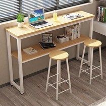 Double desk against the wall long desk learning desk computer desk milk tea shop table and chair balcony table floating window