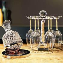 Crystal glass diamond cut rotating top tumbler Net red with luxury wine decanter household set
