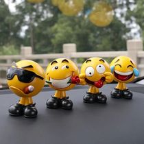 Car ornaments shaking head doll net red creative cute expression personality car interior decoration female driver funny
