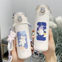 Thermos female ins Harajuku Fengqing new trend cute water cup creative simple personality childrens Mori Mens Cup
