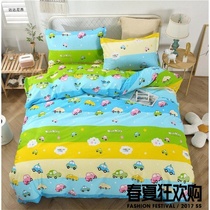 0%cotton four-piece cartoon childrens bedding Dormitory students cotton three-piece bedding duvet cover sheets