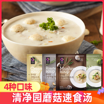 South Korea imported Qingjing Garden Mushroom Instant Soup 60g Western-style thick soup convenient fast-food vegetable soup instant
