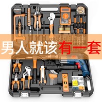 Manual combination household tool set hardware set electrical woodworking metalworking repair toolbox electric drill combination box