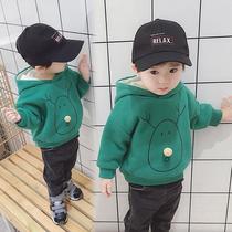 Boy plus velvet sweater 2020 autumn winter clothes New 1 baby 3 years old autumn warm coat children thick children tide