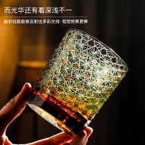Japanese imported craft Edo cut crystal glass whiskey glass glass carved hand carved