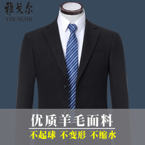 Youngor mens wool suit business casual single suit autumn and winter thick middle-aged non-iron jacket