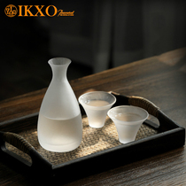 IKXO Japanese glass sake cup set Split jug One jug two glasses of white wine Small cup Japanese wine set Sake jug