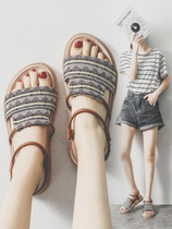  10000 people in the fashion circle grow grass️ ️ Daily Gtra in️ins tide sandals female fairy style 2021 new