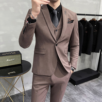2021 suit suit men business dress handsome English style solid color casual suit coat wedding groom dress
