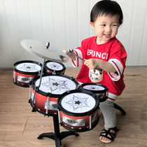 Large drum set childrens toys 1-4-8-year-old beginner jazz drum practice drum simulation drum beating instrument chair