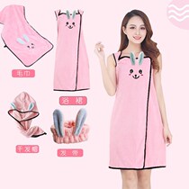 (Plus size 80-220 pounds)Adults can wear bath towels Cartoon rabbit suspenders Large bath towels are convenient to wear and take off bath skirts