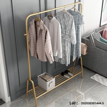 Clothes rack Floor-to-ceiling indoor clothes rack Balcony bedroom clothes rack Light luxury household simple folding clothes single rod type