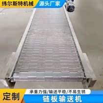 Chain plate conveyor Small stainless steel food factory Cleaning cooling processing Sorting assembly line Custom conveyor belt