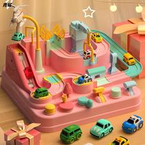 Douyin puzzle same car 4 childrens toys rail car Net Red Girl small train break big adventure early education 3