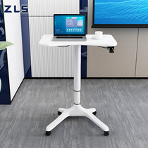 Standing office Workbench pneumatic lifting speech table mobile podium training conference table speech platform console