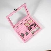Jewelry box storage box exquisite simple Princess European ice velvet earrings earrings necklace Watch Bracelet Products