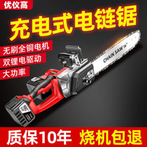 Rechargeable chainsaw high power household lithium dual electric electric data electric saw handheld outdoor chain saw Tree cutting saw