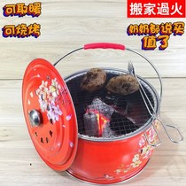 Rural new heating stove winter indoor stove burning charcoal household carbon fire indoor firewood heating basin burning