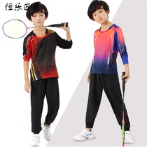 Hengle Peak Childrens Badminton Set Spring Table Tennis Tennis Clothing Trousers Long Sleeve Sleeved Games Training Clothing