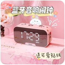2021 new alarm clock student dormitory little girl bedroom bedside power wake up luminous grid electronic clock