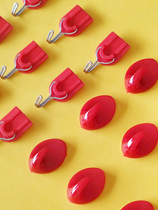 Married festival small hook red plastic small number U type strong bearing wall wall hanging without punching bonding hook
