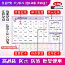 Weight loss self-discipline artifact wall sticker artifact 100 days slimming exercise nutrition recipe schedule weight supervision punch card