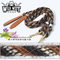 US imported horse mane Western style long rein whip Western Saddle accessories equipped with Cowboy Wild ride Xinrui harness