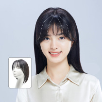 TOOCCI French bangs real hair wigs female head replacement film fluffy white hair full true hairline stickers