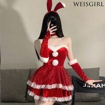 Shake Soundnet Red the same Rabbit Girls Sexy Christmas wardrobes womens dress uniforms rocking the bell Item Circle Changing Dress Photo Cute