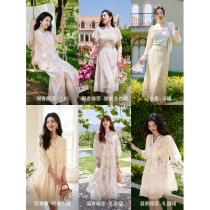 PLUSMALL Yang Nanyuan Xinhua Clothes with elegant Chinese sleeping lotus printing dress half skirt