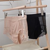 3-pack high waist belly lift hip underwear women summer light luxury lace ice silk mesh gauze breathable non-trace large size cotton trousers