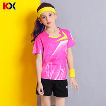 Childrens badminton uniform childrens table tennis uniform sports short sleeve tennis shirt shorts culottes group activity wear